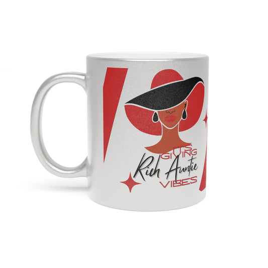 Its Giving Rich Auntie Vibes Metallic Mug (Silver\Gold)