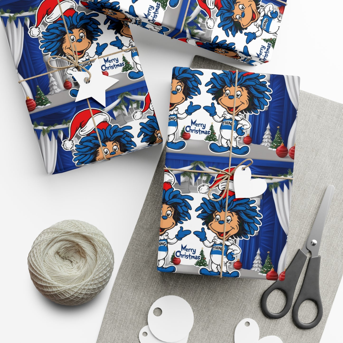 Wrapping Paper, Christmas Gift Wrap Papers with Sailor Santa Design, Nautical Holiday Decor, Festive Table Setting, DIY Gift