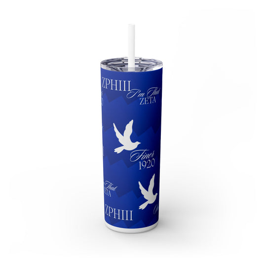 Zeta Tumbler   Skinny Tumbler with Straw, 20oz