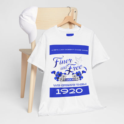Finer and Free Zeta Lady Unisex Heavy Cotton Tee - 1920 Commemorative T-Shirt