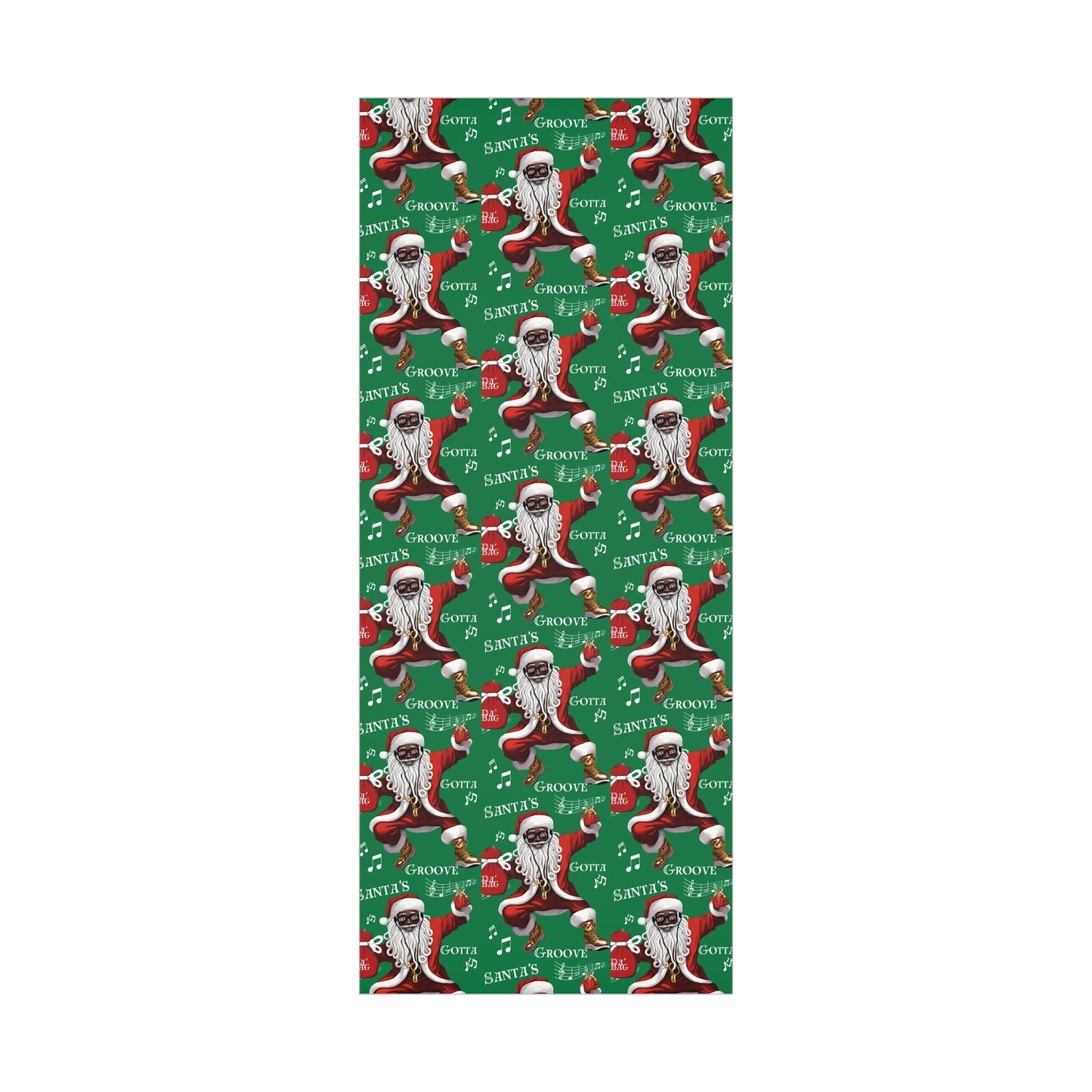 Santa Gotta Groove, African American Santa Christmas Holiday Wrap