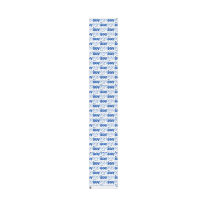 Wrapping Paper, Joy Since 1920 Zeta Inspired Christmas Gift Wrap, Royal Blue and White, Have a Merry Finer Christmas, Holiday