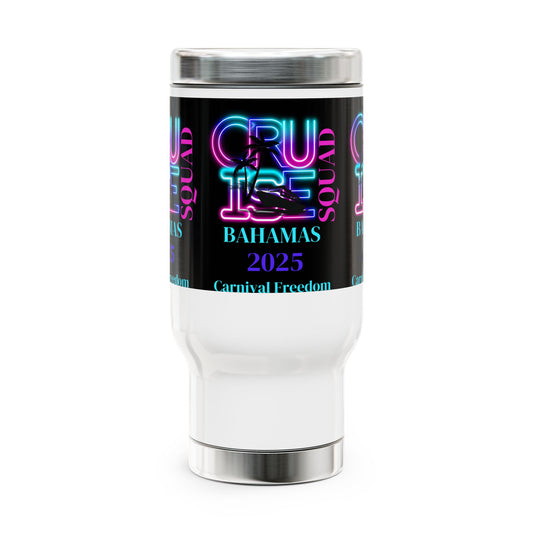 Carnival Freedom 2025 Stainless Steel Travel Mug with Handle, 14oz