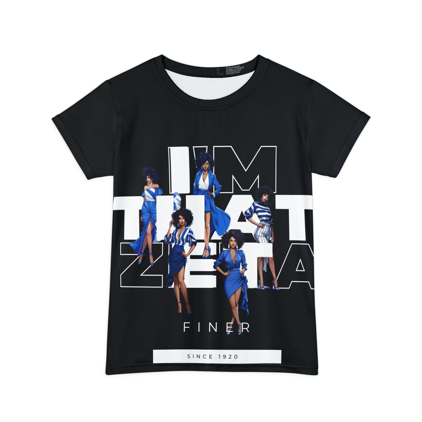 I'm That Zeta (Black) Women's Short Sleeve Shirt (AOP)-VMA Specialties Boutique