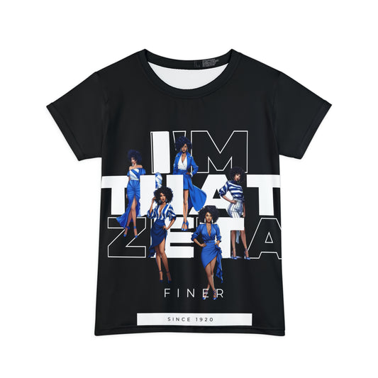 I'm That Zeta (Black) Women's Short Sleeve Shirt (AOP)-VMA Specialties Boutique
