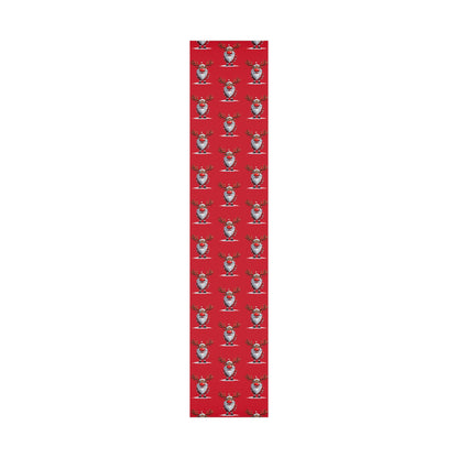 Wrapping Papers - Cheerful Cartoon Reindeer Holiday Gift Wrap, Santa Reindeer Patterned Gift Wrap, Playful