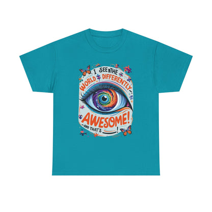 Autistic Mind Unisex Tee, Neurodiversity Shirt, Eye Galaxy T-Shirt, Puzzle Pieces, Unique Perspectives Tee, Autism Awareness
