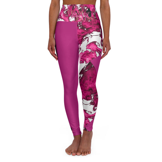 Team Dental Floss Pinky Experience High Waisted Yoga Leggings-VMA Specialties Boutique