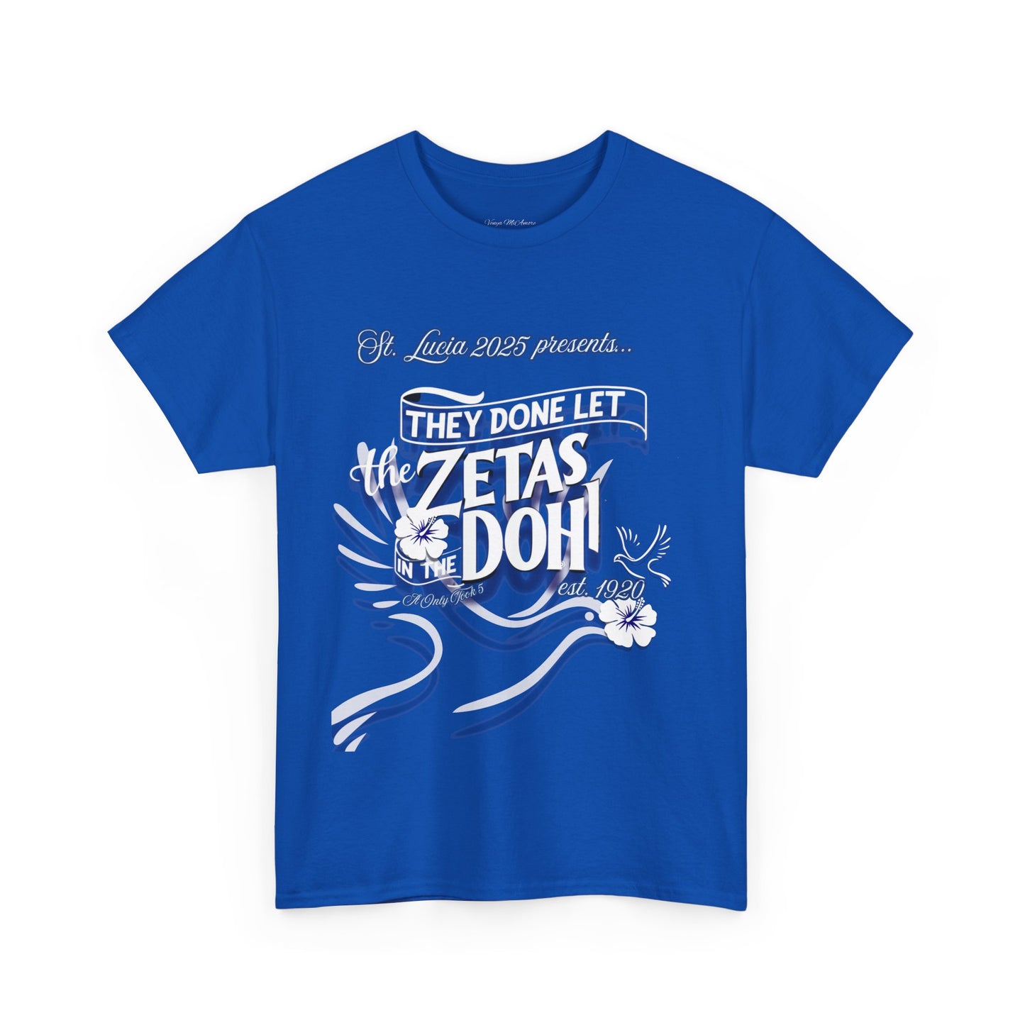 Zeta Inspired Unisex Tee - Royal Blue and White Sorority Statement Shirt