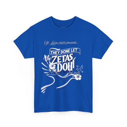 Zeta Inspired Unisex Tee - Royal Blue and White Sorority Statement Shirt