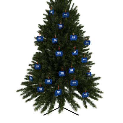 Ornament Set - 1920 Christmas Time Royal Blue & White
