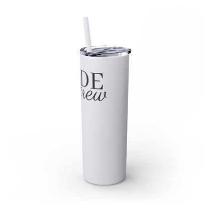 Bride Crew Skinny Tumbler with Straw, 20oz