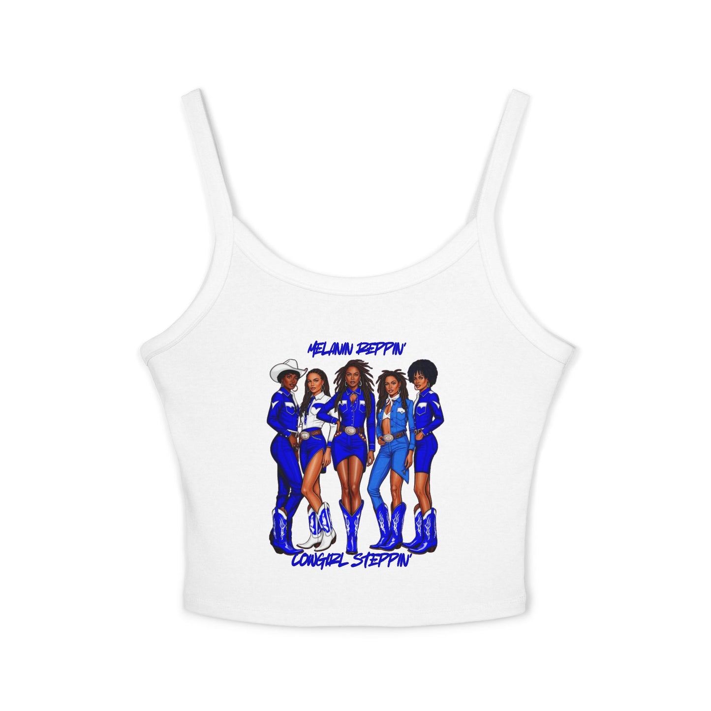 Melanin Steppin' Women's Spaghetti Strap Tank Top - Bold & Stylish Summer Fashion
