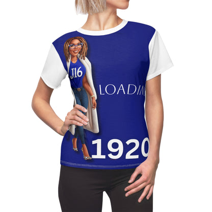 J16 loading 1920 Women's Tee - Royal Blue & White Cut & Sew T-Shirt for Commemorative Groups or Organizations