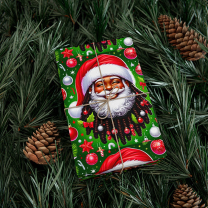 Christmas Cheer African American Wrapping Papers, Holiday Ornaments, Rosy Cheeks, Nose, Xmas Spirit Decor, Party