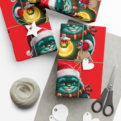 Wrapping Papers, Festive Wizzle Claus Holiday Gift Wrap, Christmas Wrapping Sheets, Winter Magical Gift Wrap, Holiday Cheer
