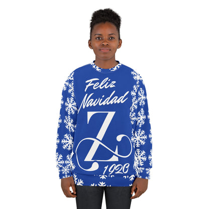 Feliz Navidad 19120 Sweater Royal Blue and White Zeta Inspired