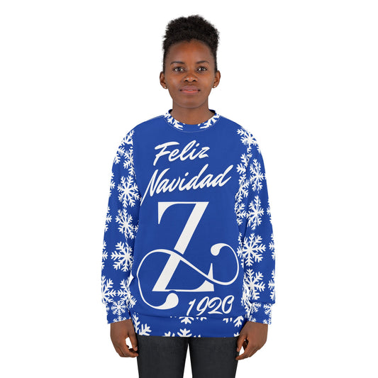 Feliz Navidad 19120 Sweater Royal Blue and White Zeta Inspired