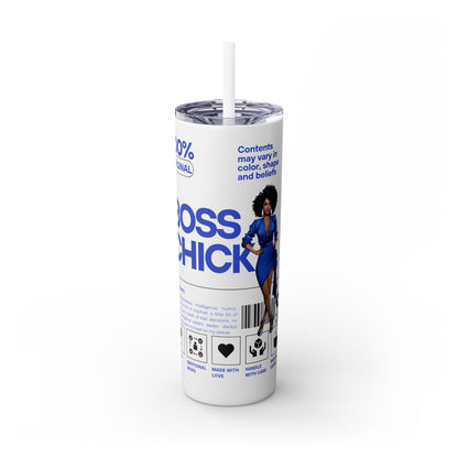 Boss Chick Skinny Tumbler with Straw, 20oz