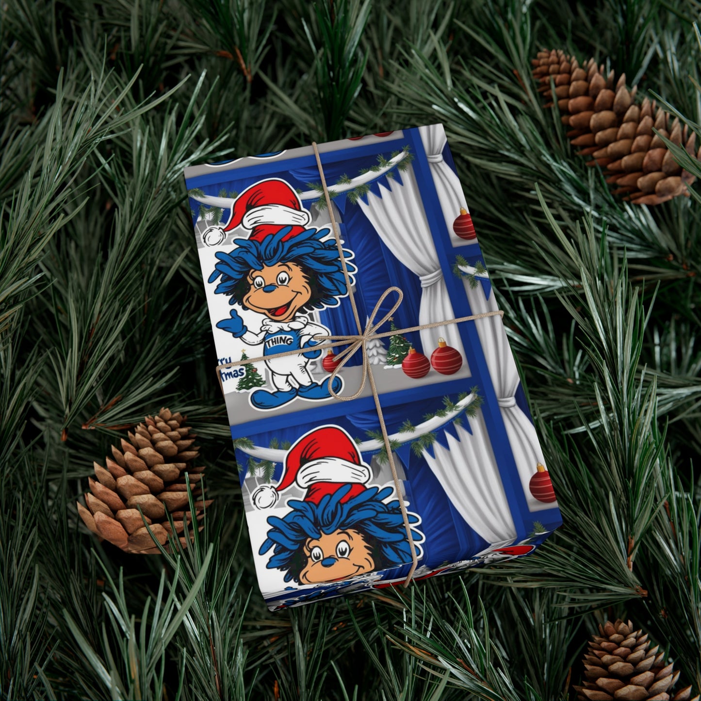 Wrapping Paper, Christmas Gift Wrap Papers with Sailor Santa Design, Nautical Holiday Decor, Festive Table Setting, DIY Gift