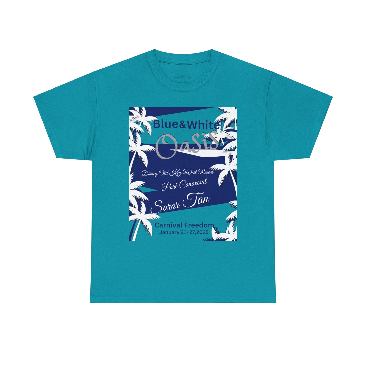 Blue Oasis Unisex Tee -  Vacation Shirt Soror Tan