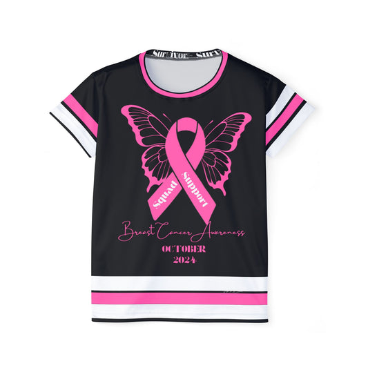 Support Squad Sports Jersey Breast Cancer Awareness Survivor Pink, White and Black