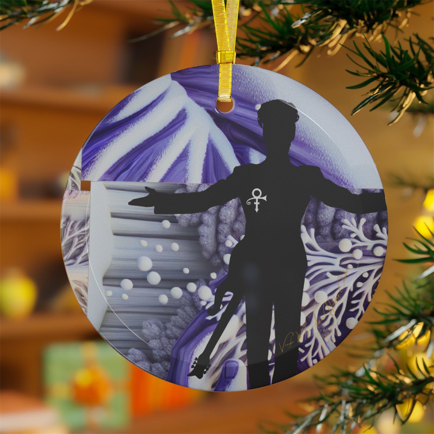 Glass Ornaments, Artist formerly know as prince, purple, Christmas Decoration, Holiday Ornament, Music Lover Gift, Unique