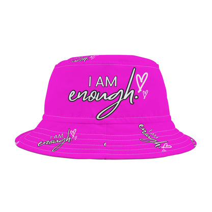 Bucket Hat - I Am Enough Hot Pink Design