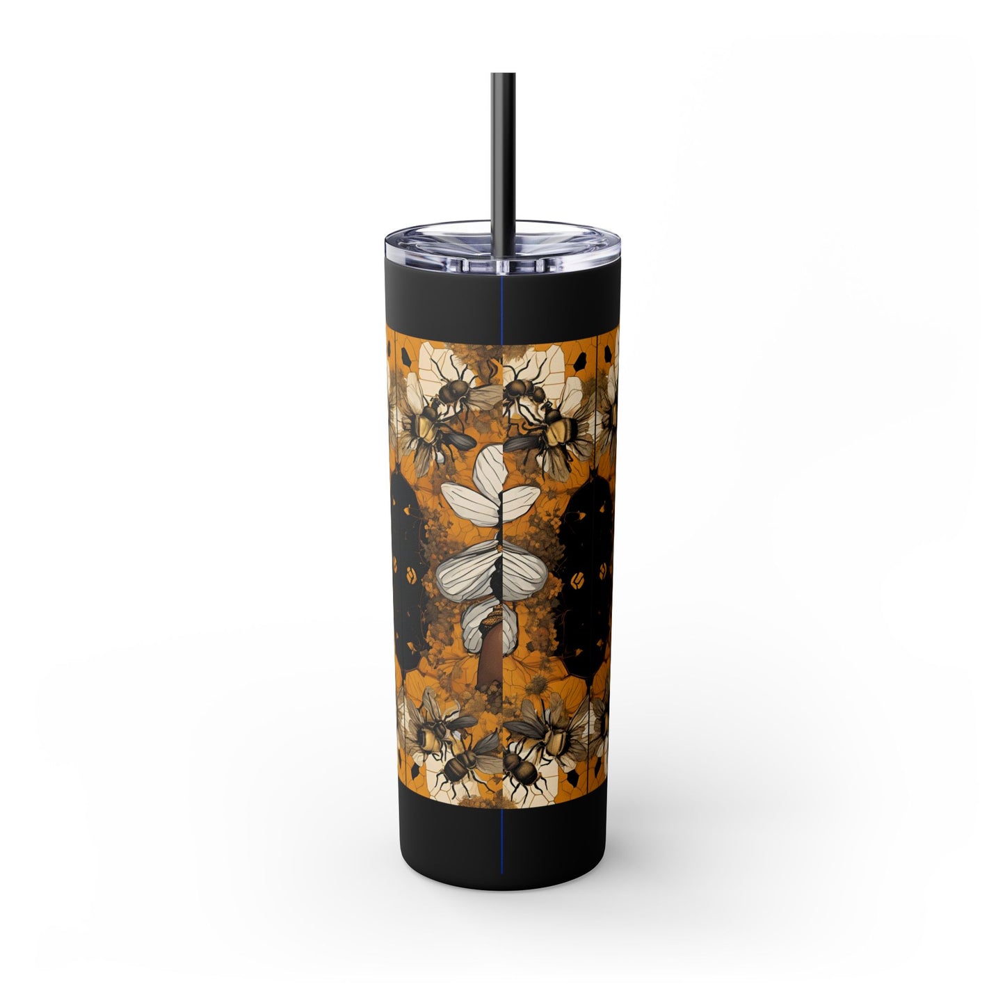 Queen Bee..Fierce & Free Skinny Tumbler with Straw, 20oz