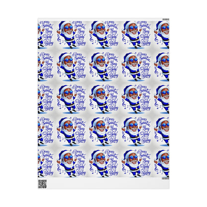 Deck the Halls with Joyful Blues: African American Santa Wrapping Paper