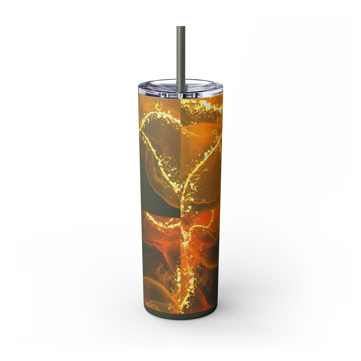 Fire  Skinny Tumbler with Straw, 20oz Model# 051701