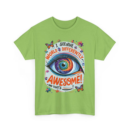 Autistic Mind Unisex Tee, Neurodiversity Shirt, Eye Galaxy T-Shirt, Puzzle Pieces, Unique Perspectives Tee, Autism Awareness