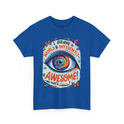 Autistic Mind Unisex Tee, Neurodiversity Shirt, Eye Galaxy T-Shirt, Puzzle Pieces, Unique Perspectives Tee, Autism Awareness