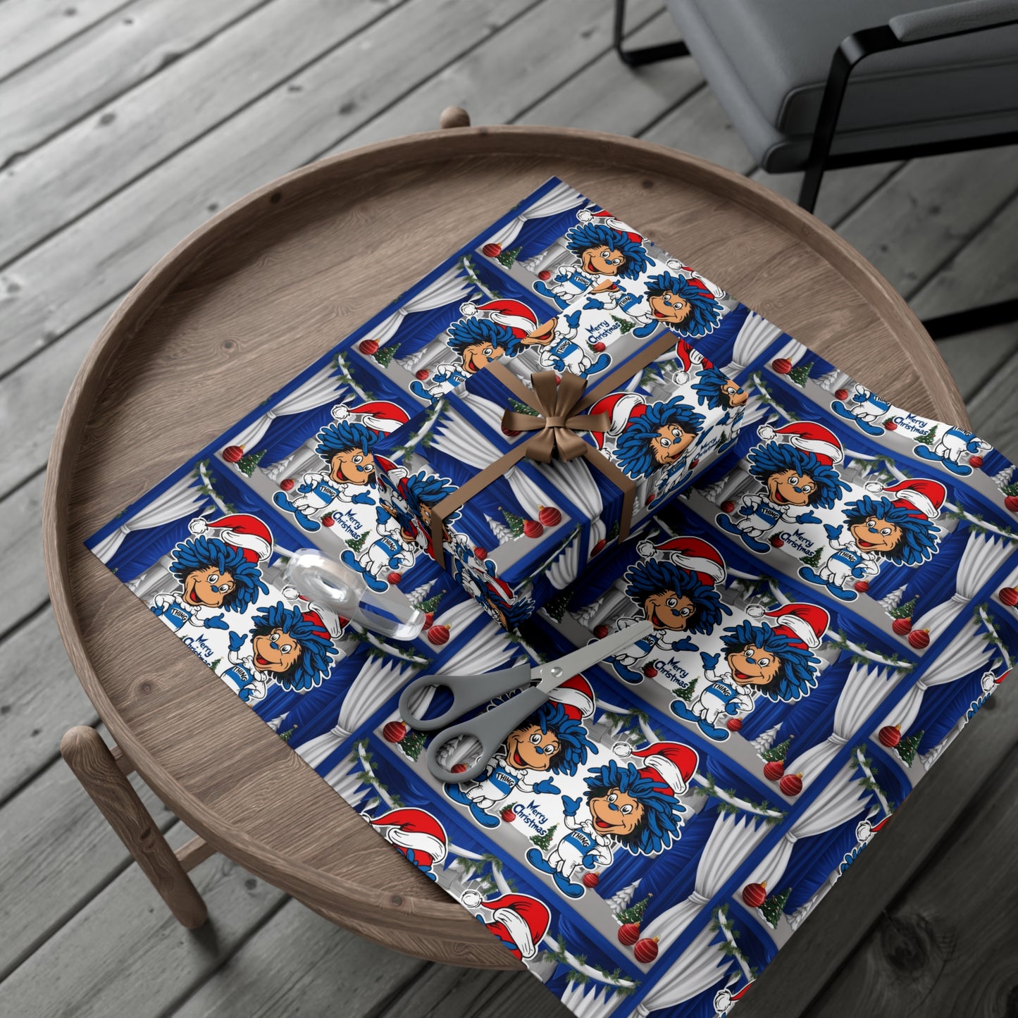 Wrapping Paper, Christmas Gift Wrap Papers with Sailor Santa Design, Nautical Holiday Decor, Festive Table Setting, DIY Gift