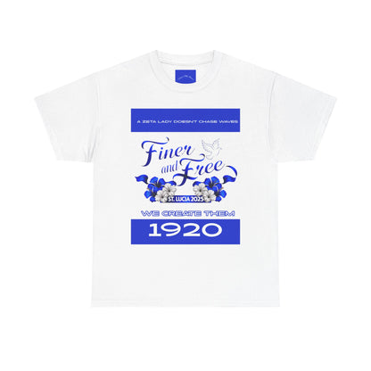 Finer and Free Zeta Lady Unisex Heavy Cotton Tee - 1920 Commemorative T-Shirt