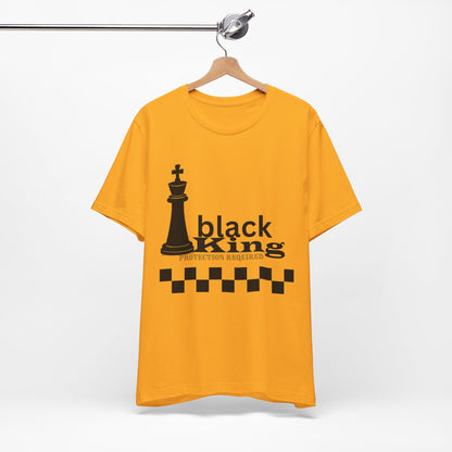 Black King Chess Tee - Unisex Jersey Short Sleeve