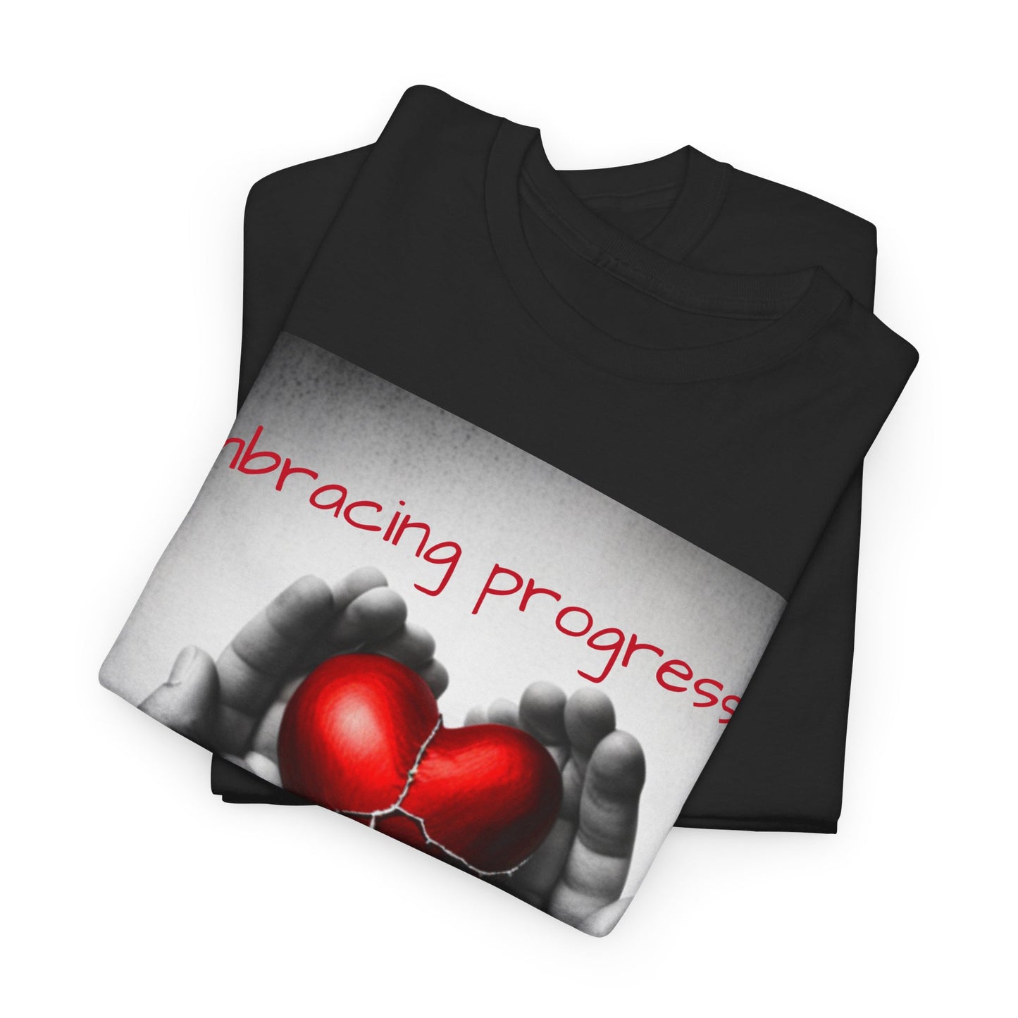 Embracing Progress, Not Perfection Mental Health Awareness Unisex Heavy Cotton Tee
