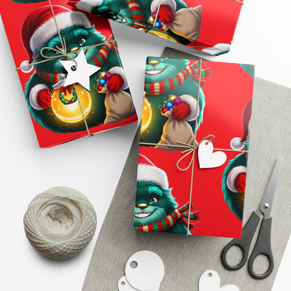 Wrapping Papers, Festive Wizzle Claus Holiday Gift Wrap, Christmas Wrapping Sheets, Winter Magical Gift Wrap, Holiday Cheer