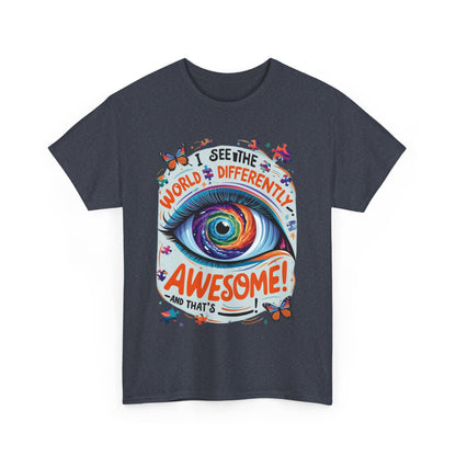 Autistic Mind Unisex Tee, Neurodiversity Shirt, Eye Galaxy T-Shirt, Puzzle Pieces, Unique Perspectives Tee, Autism Awareness