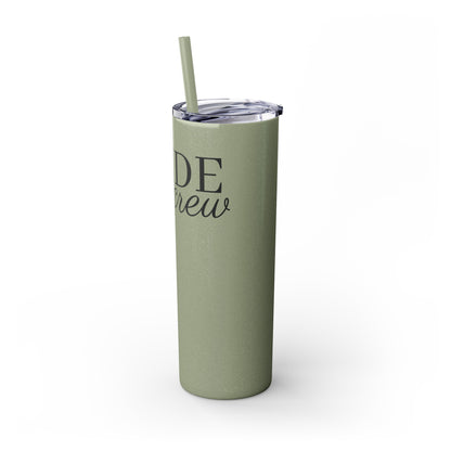 Bride Crew Skinny Tumbler with Straw, 20oz