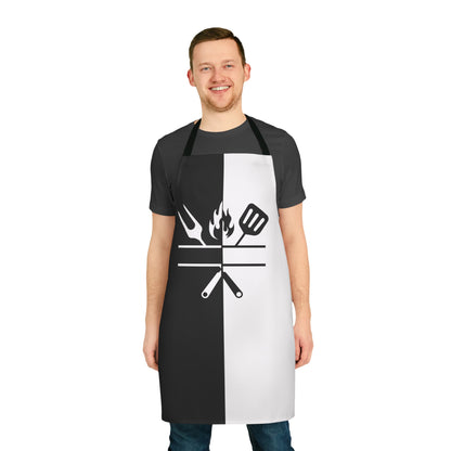 Personalization Black/White Grill Apron, 5-Color Straps