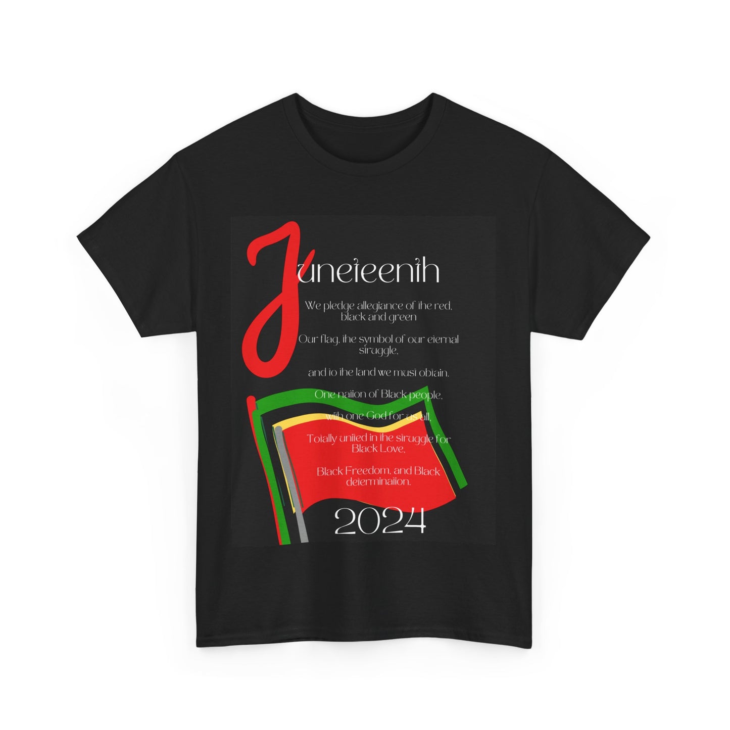 Juneteenth Black Pledge of Allegiance Unisex Heavy Cotton Tee