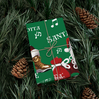 Santa Gotta Groove, African American Santa Christmas Holiday Wrap