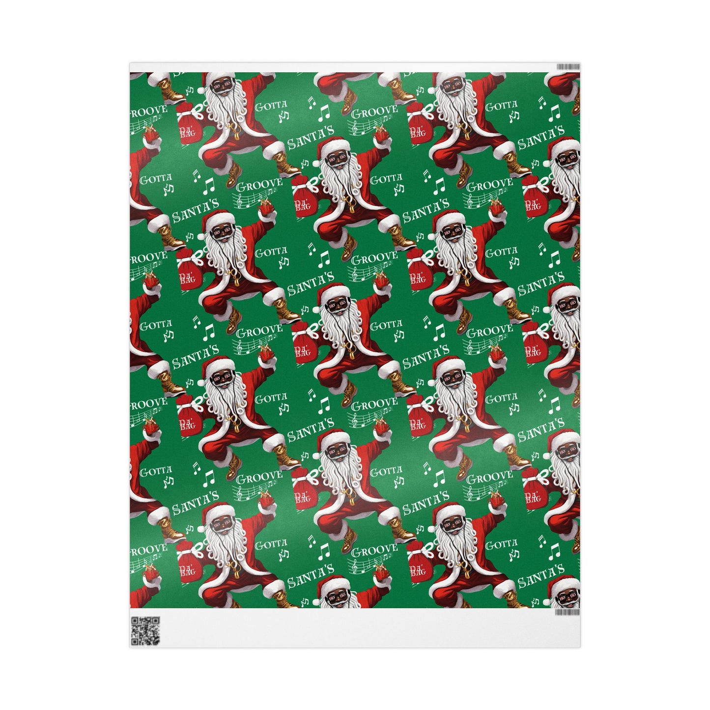 Santa Gotta Groove, African American Santa Christmas Holiday Wrap