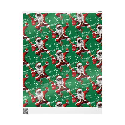 Santa Gotta Groove, African American Santa Christmas Holiday Wrap