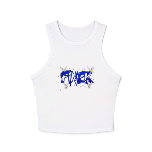 Racer Tank Top, Empowering FINER Graphic Shirt, Women's Activewear, Fitness Tank, Workout Clothing, Stylish Sleeveless Top