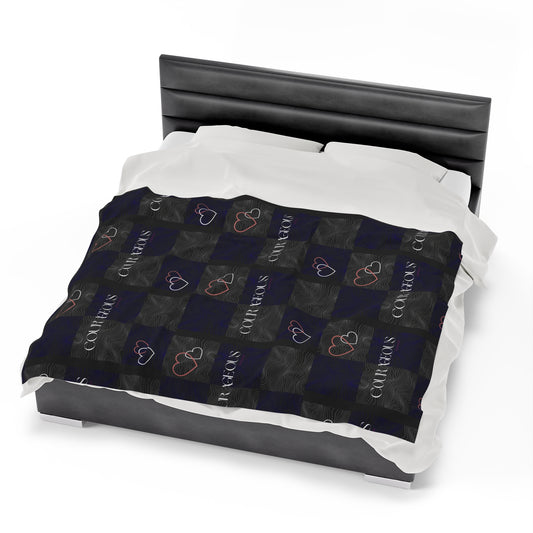Courageos Velveteen Plush Blanket-VMA Specialties Boutique