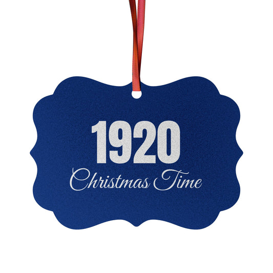 Ornament Set - 1920 Christmas Time Royal Blue & White