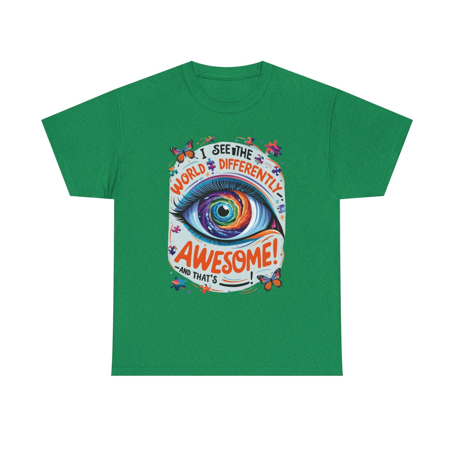Autistic Mind Unisex Tee, Neurodiversity Shirt, Eye Galaxy T-Shirt, Puzzle Pieces, Unique Perspectives Tee, Autism Awareness