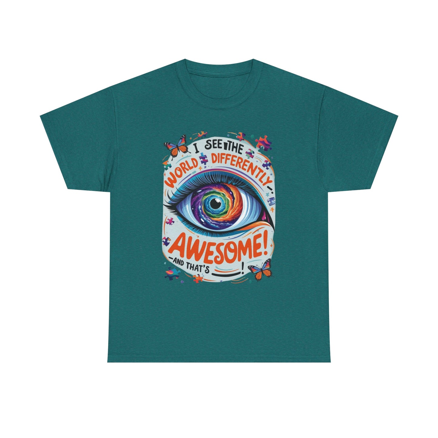 Autistic Mind Unisex Tee, Neurodiversity Shirt, Eye Galaxy T-Shirt, Puzzle Pieces, Unique Perspectives Tee, Autism Awareness